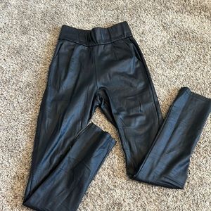 White Fox Faux Leather Pants